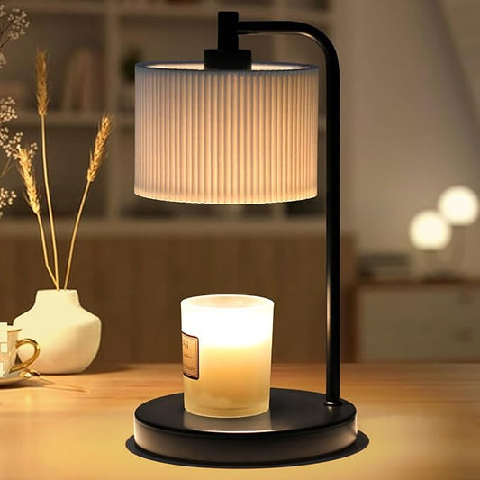 Candle Warmer Lamp with Timer, Dimmable Candle Wax Warmer Electric Candle Lamp for Scented Candles with Bulbs, House Warming Gifts Brithday Gifts Home Decor(Black)