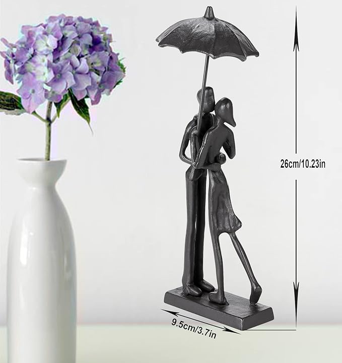 Handcrafted Iron Sculpture - Metal Ornament Couple Figurine Romantic Art Iron Statue,Abstract Modern Accents,Figurines Home Decor
