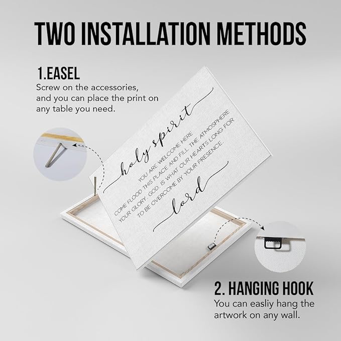 Bible Verse Canvas Wall Art Holy Spirit You Are Welcome Here Religious Canvas Prints Framed Scripture Painting Artwork Ready to Hang Christian Home Office Wall Décor