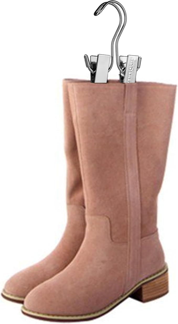 Original Boot Hanger - Shoe Storage Space Saver (Set of 3); Boot Hanger, Holder, Clips, Storage (Silver)