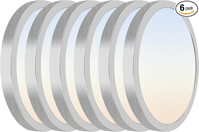 Hlite 6pack 12 inch Flush Mount LED Ceiling Light Fixture,24W 2400LM Super Slim Light Fixtures Ceiling Mount 3000K/4000K/5000K 3CCT Selectable,Ceiling Light Fixtures for Kitchen,Bedroom (Nickel)