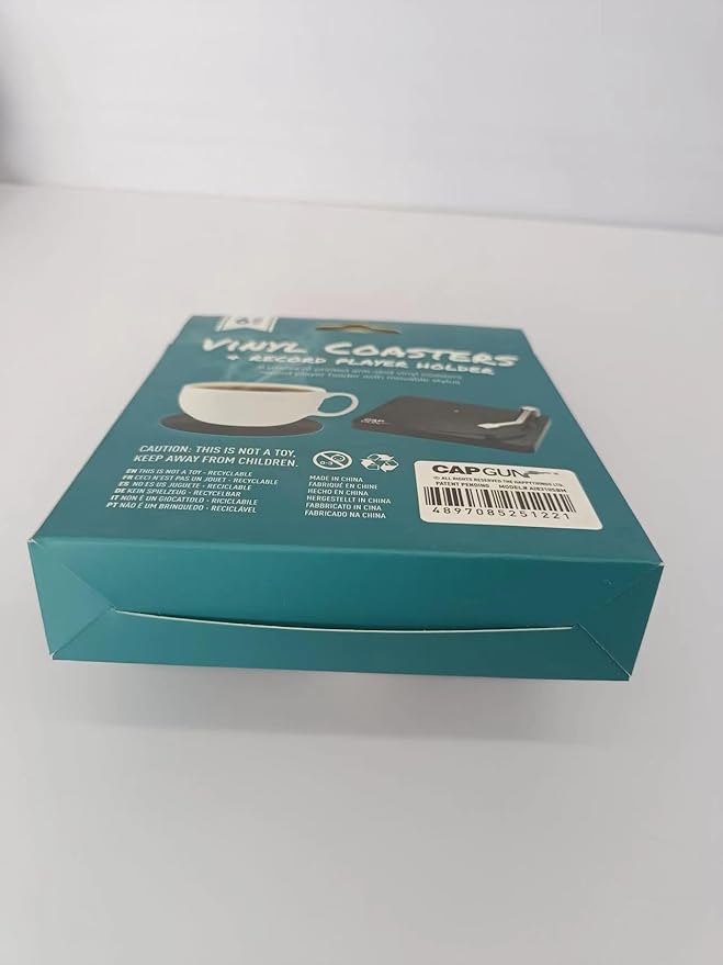 Valdivia Funny Retro Vinyl Record Coasters with Player, 6PCS Rock Coasters for Drinks, Cool Home Decor for Housewarming Gifts, Music Lovers Gifts, Birthday Gifts for Men and White Elephant Gifts Ideas