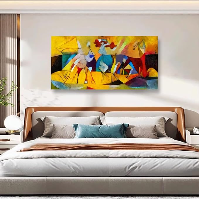 Color Block Line Abstract Wall Art Bedroom Wall Decor Living Room,Canvas Wall Art Office Farmhouse Paintings Artwork Modern Imagination Brown Red Yellow Wall Art Prints Pictures 20 * 40inch