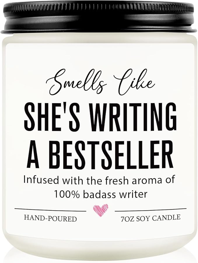 Writer Candle, Writing Writer Gifts for Women, Female, Creative Future Author Gifts for Writers, Cool Presents for Book Novelist Screenwriter, Aspiring Literature Presents for Author Poet