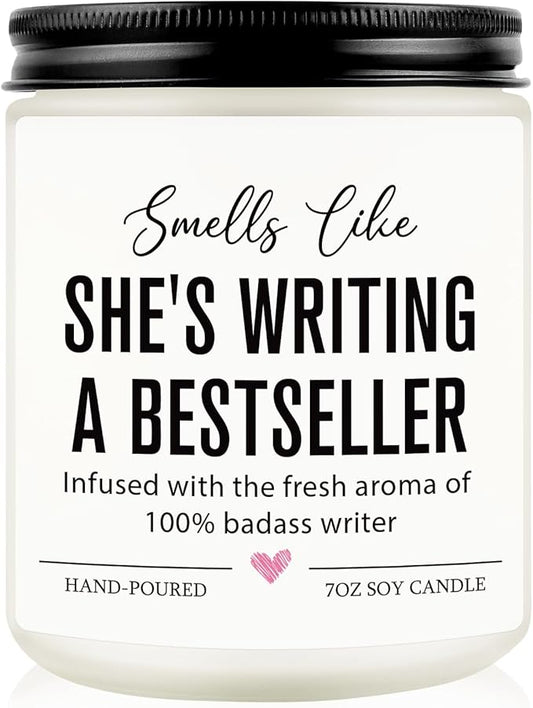 Writer Candle, Writing Writer Gifts for Women, Female, Creative Future Author Gifts for Writers, Cool Presents for Book Novelist Screenwriter, Aspiring Literature Presents for Author Poet
