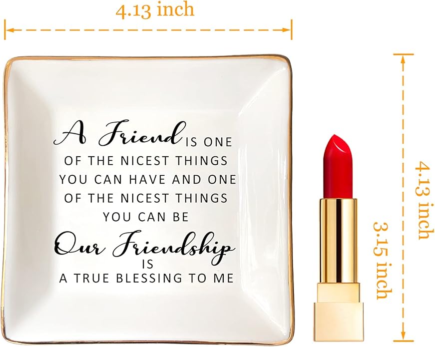 HOME SMILE Ceramic Ring Dish Jewelry Tray for Mom Sister Friends