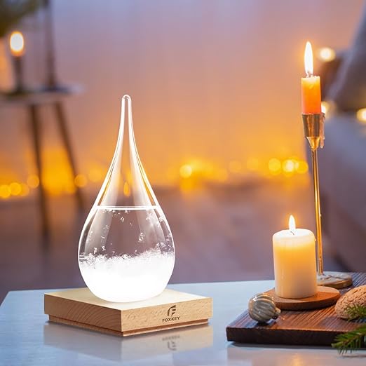Birthday Gifts for Men Women Storm Glass Weather Predictor, Storm Glass Weather Forecast, Decorative Weather Snow Globe,Decorative Glass Bottles for Home and Office