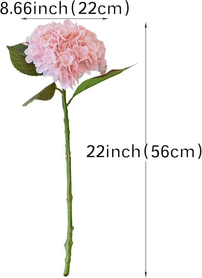 4Pcs 22 inch Lifelike Artificial Hydrangea, 2 Pink & 2 White Large Real Touch Flowers Artificial Flowers Dry Flowers Outdoor Wedding Christmas Office Family Party Living Room Table Deco