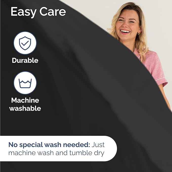 Twin Size 3 Piece Sheet Set - Comfy Breathable & Cooling Bed Sheets Set - Hotel Luxury Bedding for Women, Men, Kids, Teens, Boys & Girls - Deep Pockets, Ultra-Soft and Wrinkle Free - Oeko-Tex - Black