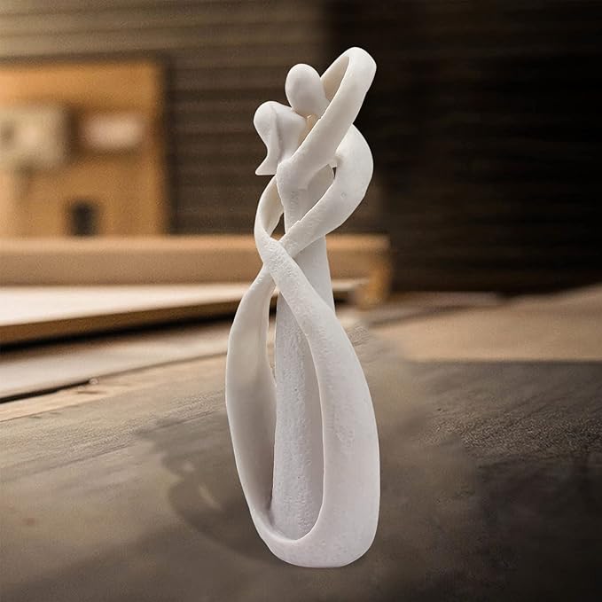 Resin Kiss Lovers Couple Sculpture Kissing Hug Lover Sandstone, Figurines Home Decor Handmade Abstract Art Figurine Sandstone Statue Crafts for Wedding Gift Desktop Decor