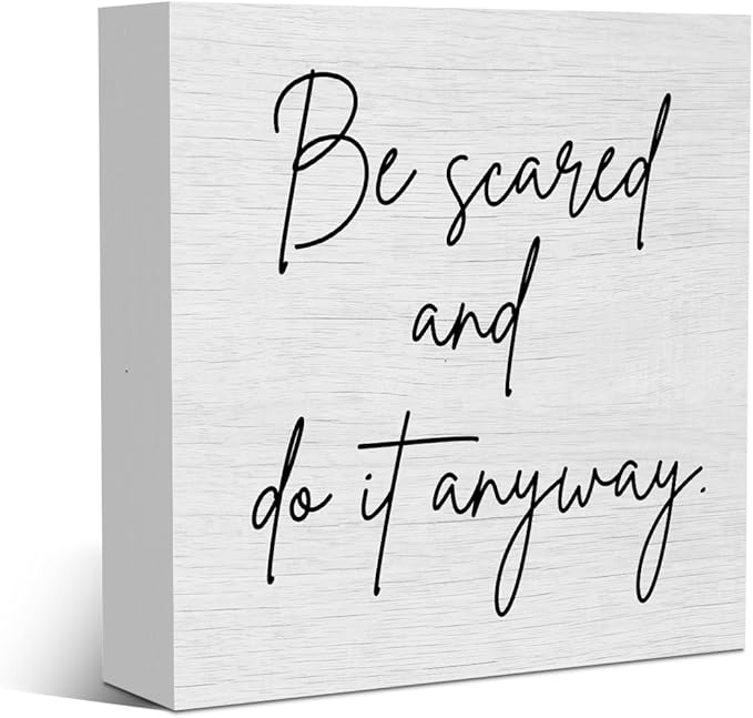 Motivational Quote Home Home Office Decor Rustic Wooden Box Sign Desk Decor for Family Friend Table Shelf Wall Living Room Bedroom Cubicle Farmhouse Office Wood Block Plaque Box Sign