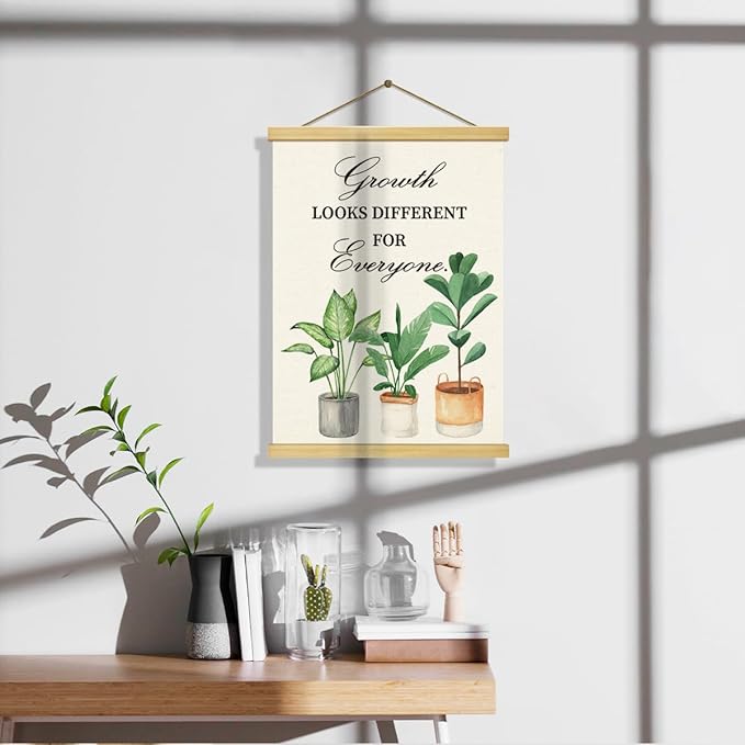 Inspirational Canvass Posters, Mental Health Poster Canvas Hanger, Growth Looks Different for Everyone Canvas Poster, Positive Home Decor, Herapist Office Decor, Therapist Gift