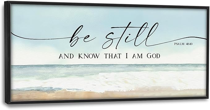 Flintis Large Christian Wall Art Be Still and Know That I Am God Sign Pictures Wall Decor Bible Verse Canvas Painting Print Artworks Framed for Living Room Bathroom Master Bedroom Office 60L x 30W