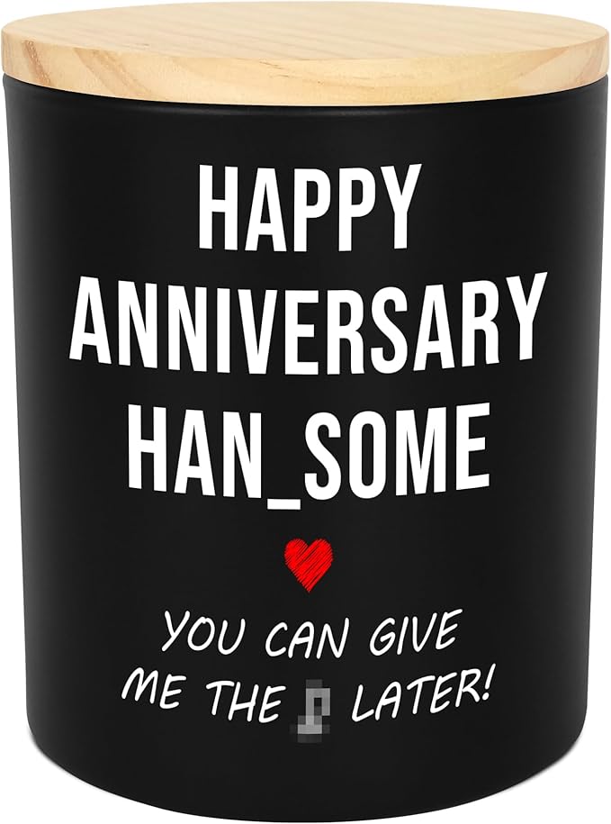 Funny Gifts for Him - Long Lasting Vanilla Lavender Scented Candle 10oz - 1 Year 10 Year 30th 50th Anniversary Wedding Gifts for Men Husband Him Boyfriend from Her Girlfriend Wife
