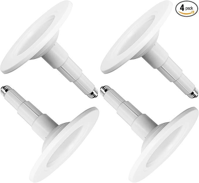 Jolux 5/6 Inch LED Can Lights Adjustable Recessed Retrofit Downlight,12W=60W,3000K Warm White,800LM,Dimmable,ETL Damp Rated Replacement Recessed Lighting Install, Flat Trim, E26 Base,4-Pack