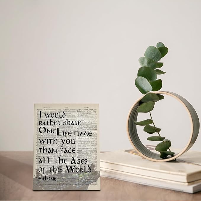 LOTR Gifts, Framed LOTR Poster, Gift for LOTR Decor, I Would Rather Share One Lifetime - Arwen, LOTR Merch, LOTR Birthday Decor, Lord of the Rings Poster, LOTR Canvas Wall Art Decor 6x8 inch