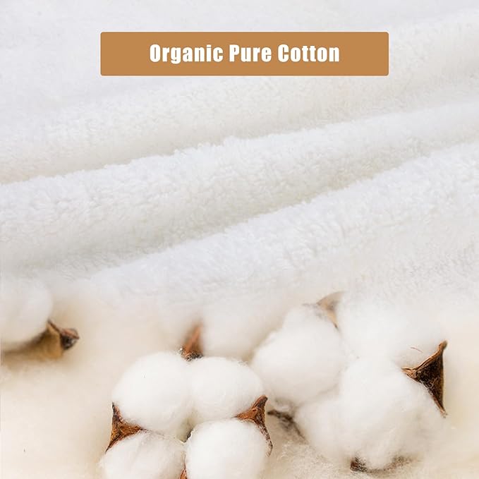 SEMAXE Hand Towel for Bathroom, 100% Combed Cotton Towel with Hanging Loop, Hotel Quality Absorbent Towel, Solid Colored Simple Style, 1 Pc White Hand Towel, 550 GSM, 27" L x 16" W