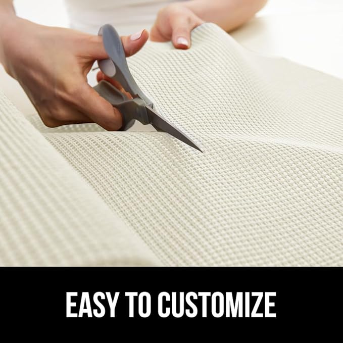 GORILLA GRIP powerGRIP Drawer Shelf and Cabinet Liner, Thick Strong Hold, Non-Adhesive Liners Protect Kitchen Cabinets and Cupboard, Bathroom Drawers, Easy Install, Breathable Mat, 17.5" x20', White