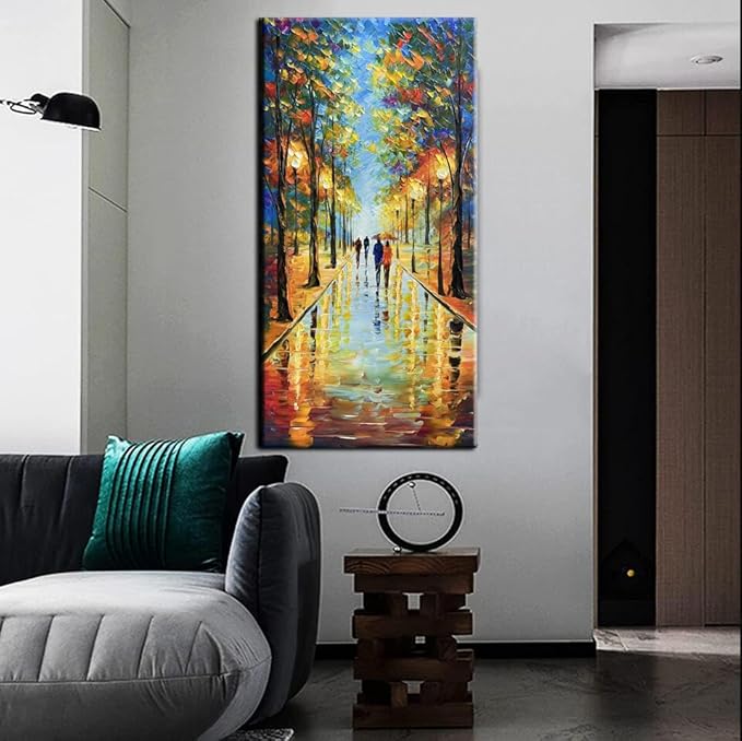 Tyed Art- 100% hand-painted 3D canvas abstract oil painting Landscape art contemporary large canvas wall art painting home Living Room decoration wall 24x48inch