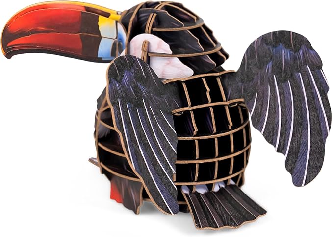 Red-Billed Toucan Bird 3D Paper Puzzle for Kids, Animal Puzzle with Sound, Best Gift for Girls, Crafts for Girls Age 8-12 Years Old…