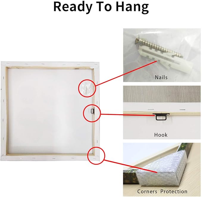 Beach Canvas Wall Art Painting: Summer Surfboard and Umbrella on Beach Picture Print for Bathroom (12'' x 12'' x 4 Panels)