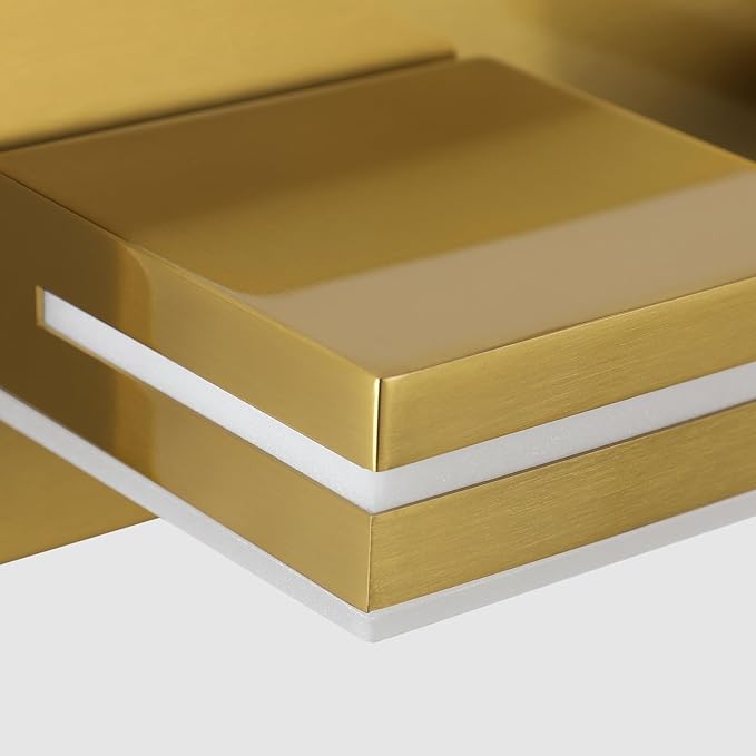 SineRise LED Modern Bathroom Vanity Light Fixtures (6-Light, 48-Inch, Dimmable), Brass Modern Acrylic Bathroom Wall Lighting Fixtures Over Mirror (Cool White 6000K)