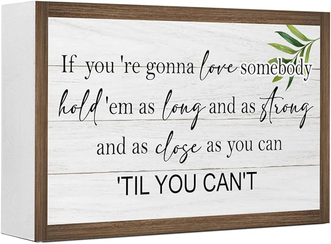 If You're Gonna Love Inspirational Wooden Box Sign Desk Decor,Motivational Wooden Block Plaque Sign for Home Office Farmhouse Living Room Shelf Table Wall Decor