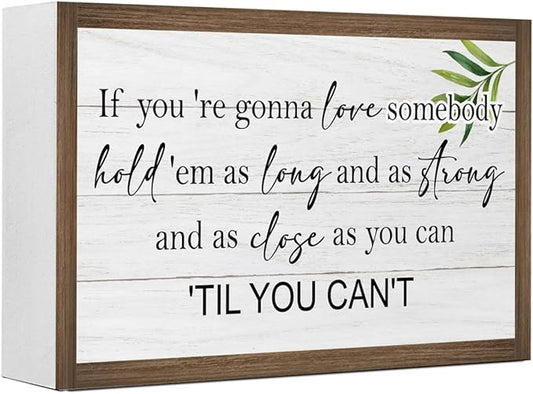 If You're Gonna Love Inspirational Wooden Box Sign Desk Decor,Motivational Wooden Block Plaque Sign for Home Office Farmhouse Living Room Shelf Table Wall Decor