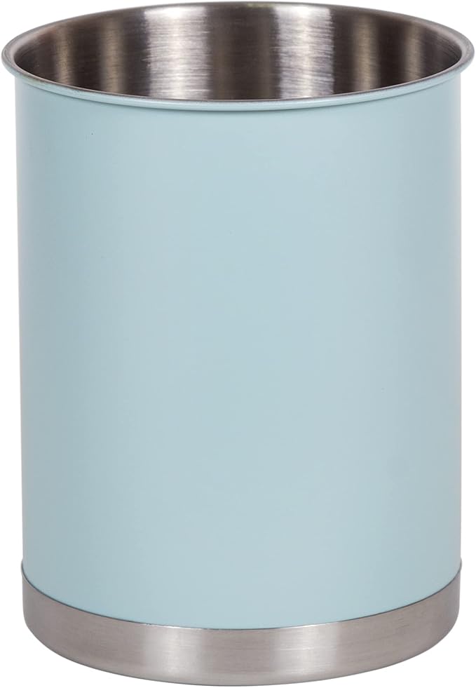 Creative Home Stainless Steel Utensil Holder– 6.3" Large Cooking Tool Organizer for Kitchen Decor and Countertop Storage, Stable Anti-Tip Design, Durable Powder-Coated Finish, Ocean Blue