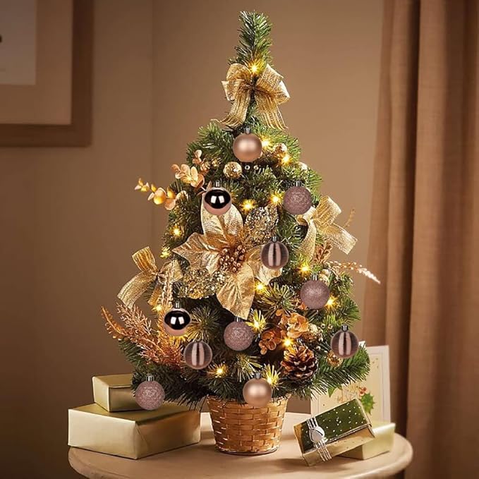 30PCS 2" Christmas Ball Ornaments Shatterproof Rose Gold Christmas Tree Decorations Xmas Tree Balls Halloween Ornaments Décor