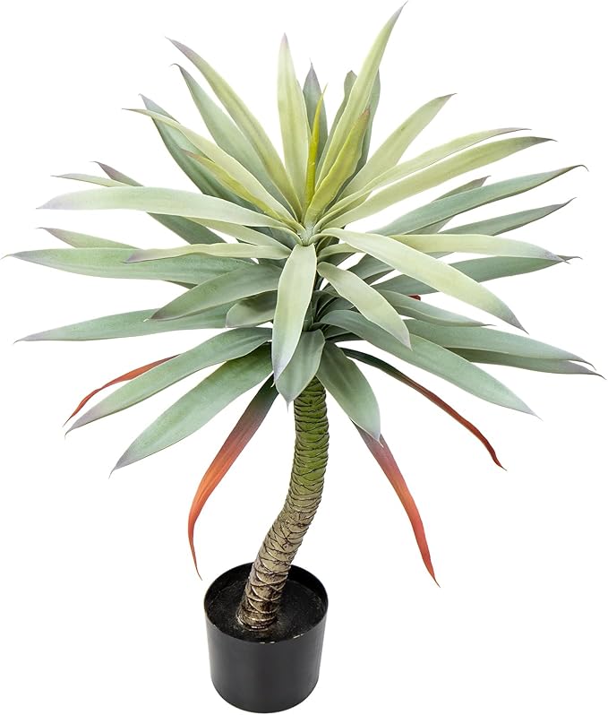 Briful Large Fake Agave Plants 3ft/35inch Tall Artificial Yucca Plants in Black Pot Outdoor Faux Agave Plants for Home Decor Office Fornt Porch Balcony Living Room Decor