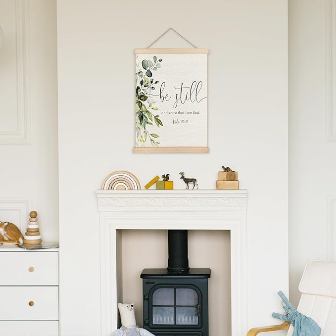 Supwhd Christian Wall Decor for Bedroom Living Room Office, Be Still and Know That I am God PSALM 46 Christian Wall Art Framed, 12x16