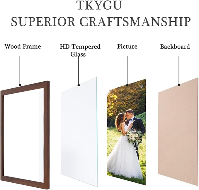 8.5x11 Picture Frame Certificate Document Brown Woodgrain Frame Set of 3, with Real Glass,Diploma Frames for Wall and Tabletop,Photo Frame-Gallery Family Memorial Pic Frame Best Gift