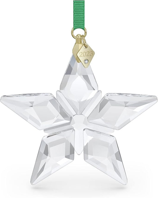 Swarovski Annual Edition 2023 Ornament, Clear Crystal Star with 97 Facets, Gold-Tone Finished Tag, Part of the Swarovski Annual Edition Collection