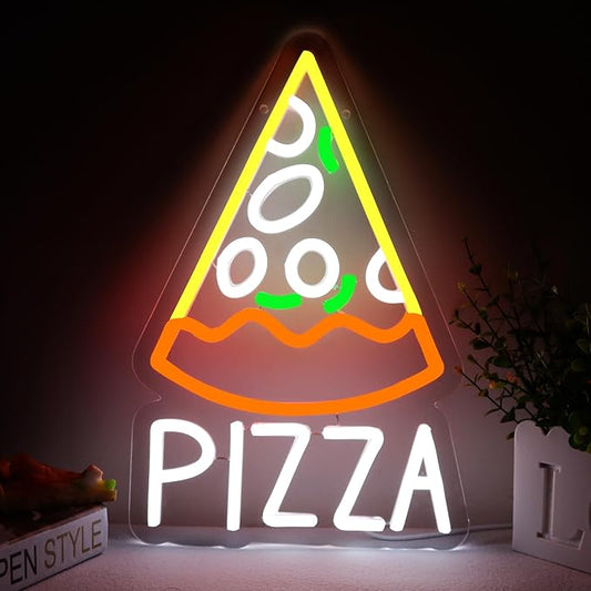 Balanar Pizza Neon Sign for Pizzeria Business Decor Pizza Shaped Neon Sign Pizza LED Neon Light for Restaurant Kitchen Store Party Gift USB Powered Size 13.8 * 9.1inches