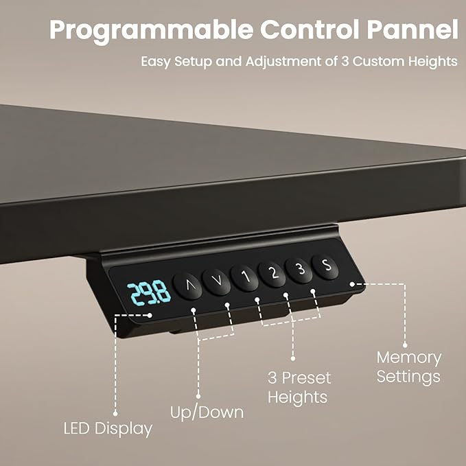 Kingant 55 x 30 Inch Standing Desk with Drawers, Adjustable Height Electric Sit Stand Desk with Storage Shelf, Rising Stand Up Computer Desk for Home Office Workstation, 3 Preset Heights