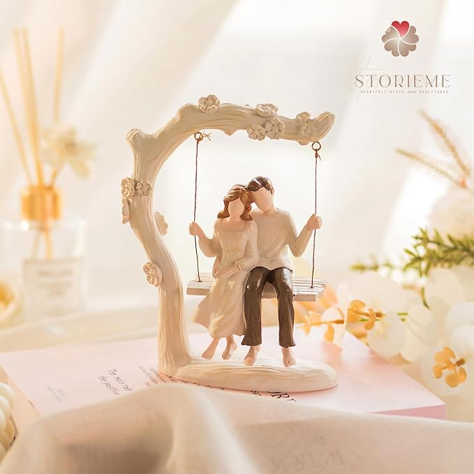 Anniversary Couple Gifts Figurine - Romantic in Love Statue Engagement Wedding Valentines Day Birthday Gift for Her Girlfriend Wife Parents