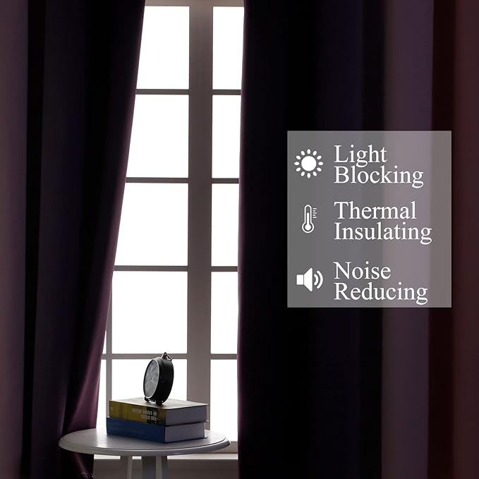 Estelar Textiler Purple and Pink Ombre Blackout Curtains 102 Inches Long 2 Panels Set, Thermal Insulated Drapes for Bedroom, Full Light Blocking Grommet Gradient Curtains for Living Room, 52Wx102L