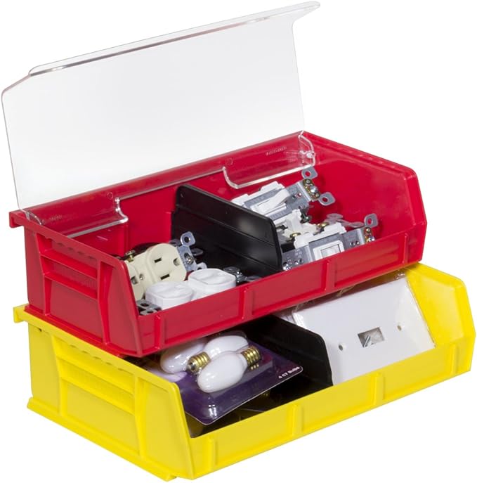 Akro-Mils 30232 AkroBins Plastic Storage Bins, Space-Saving Stackable Bins for Garage, Pantry, Craft Organization, 5-Inch x 11-Inch x 3-Inch, Clear, 8-Pack