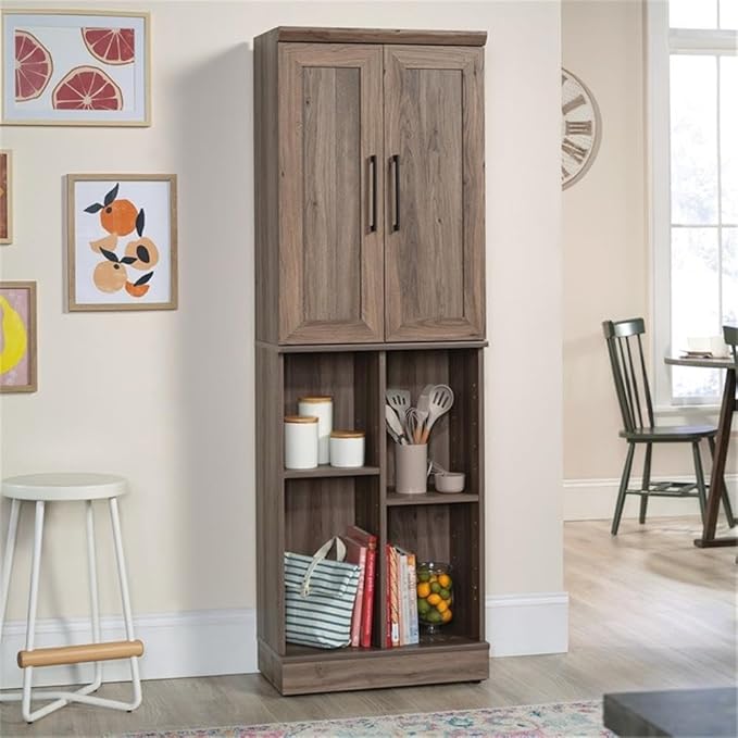 Sauder HomePlus Multi-Room Storage Cabinet with Adjustable Shelves and Door Positioning, Kitchen Laundry Bathroom Pantry Storage Cabinet, in Salt Oak Finish