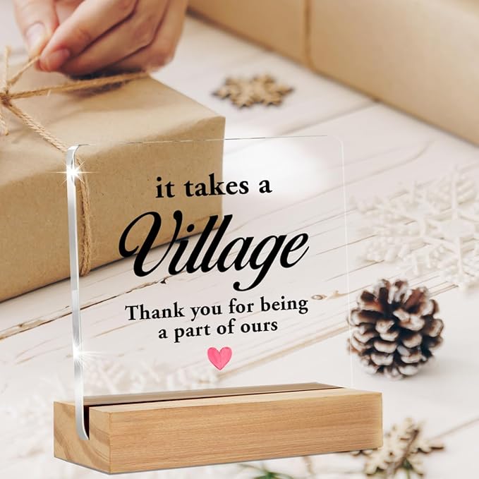 Thank You Gifts for Women Men Friends - Appreciation Gifts for Coworkers Colleague - Gratitude Gift Ideas - Thank You Gift Clear Desk Sign Decor Home Office Desk Decor (4 x 4 Inches)