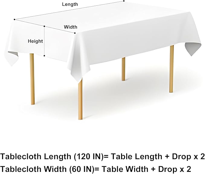 misaya Rectangle Waterproof Vinyl Table Cloth, Buffalo Flannel Backed Tablecloth, Wipeable Plastic Table Cover for Dinner, Kitchen, Outdoor (60" x 120", Red and White)