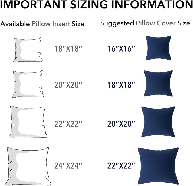 Oubonun 18 x 18 Throw Pillow Inserts, Firm and Fluffy Decorative Square Pillows for Couch Bed Sofa with Soft Cotton Cover White Cushion with Down Alternative Pack of 4