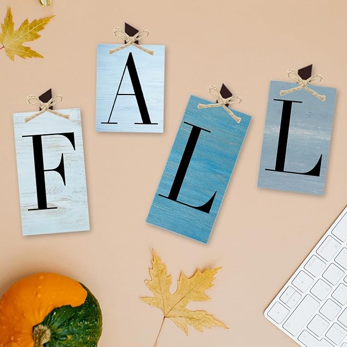 Fall Decorations for Home Thanksgiving Decorations Indoor Fall Gifts for Women Men Autumn Decor Blue Fall Table Decor Sign for Farmhouse Harvest Kitchen Bathroom Bedroom Office