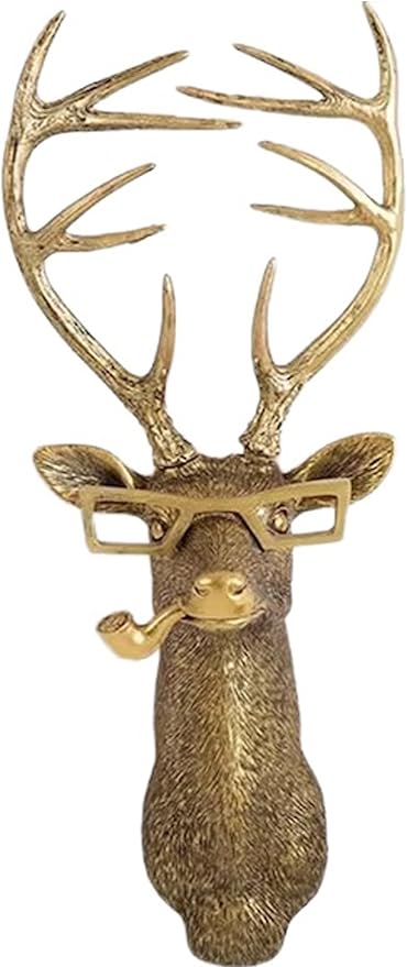 UITWMKTG Gold Animal Head Wall Decor Wall Sculpture Home Decor Statue for Living Room Office Bedroom Modern Decor for Men Women Deer