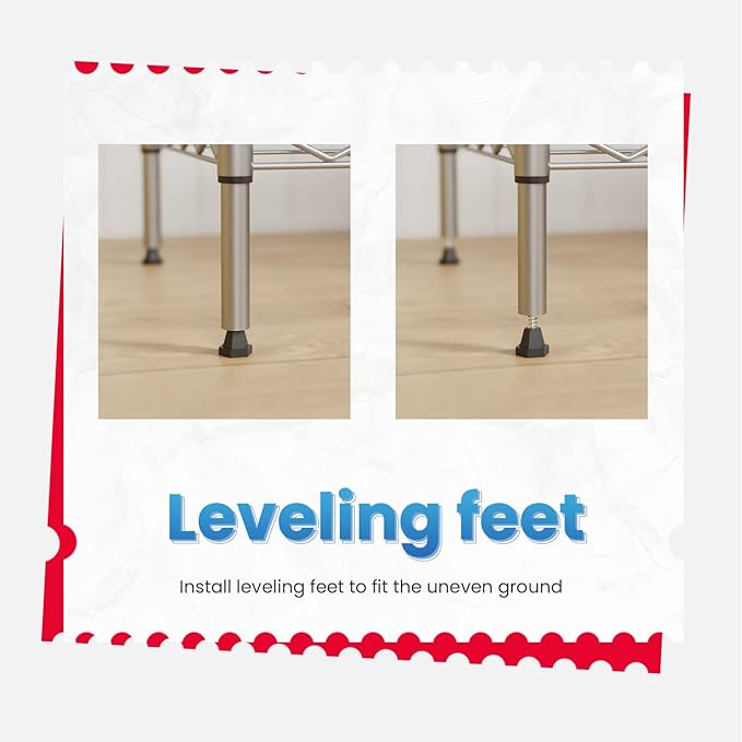 PayLessHere | 5-Tier Wire Shelf | 24"x14"x60" | Chrome | Adjustable Racks | Heavy-Duty Storage Shelves, Holds Upto 750 lbs | Rust-Resistant, No-Tool Assembly | for Home, Garage Shelving