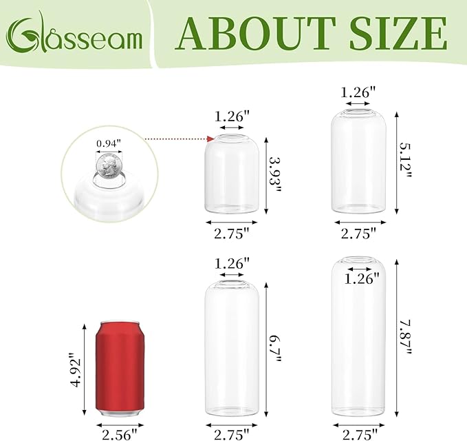 Glasseam Glass Bud Vase for Centerpieces, 4pcs Small Flower Vase Set for Single Rose Bouquet, Modern Minimalis Clear Table Centerpieces for Home Decor Living Room Bathroom Kitchen Wedding Party