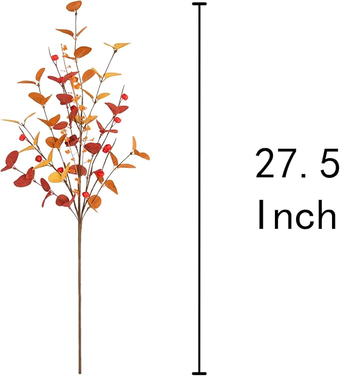 6 Pcs Aritificial Eucalyptus Stems Fall Decorations Leaves Spray Autumn Decorations with Fall Flowers Branches and Fall Plants for Fall Floral Arrangements