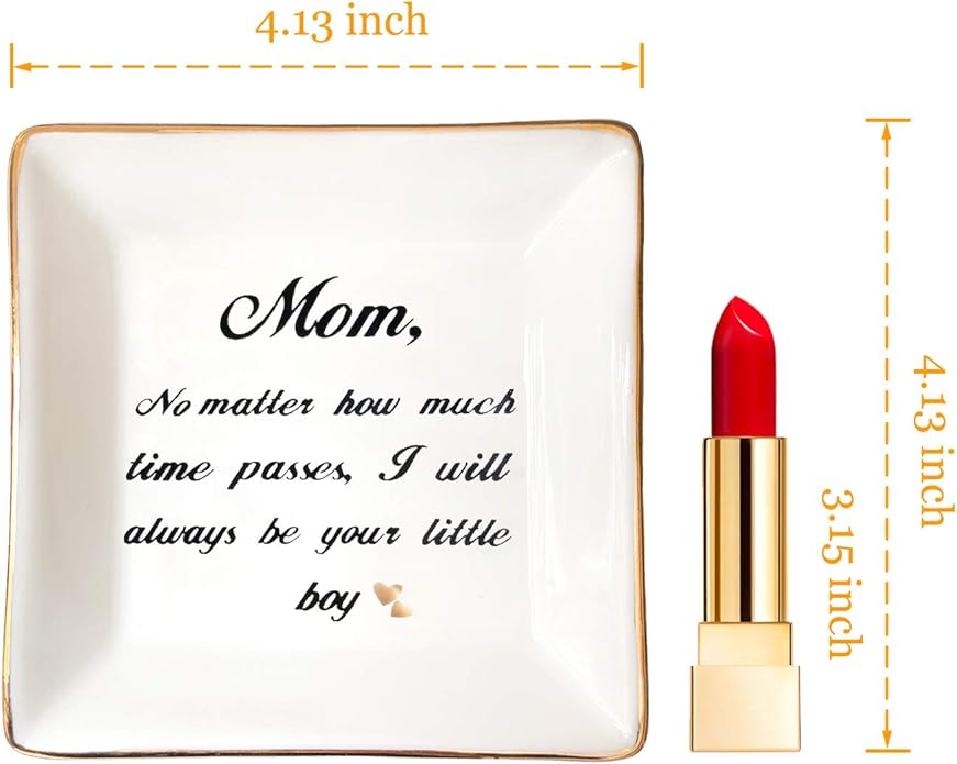 HOME SMILE Ceramic Ring Dish Jewelry Tray for Mom Sister Friends