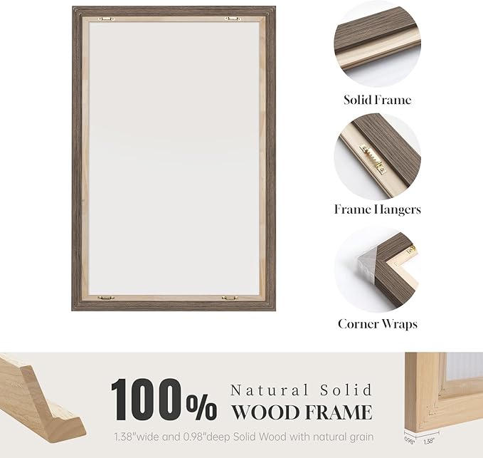 Framed Colorful Coastal Wall Art for Living Room Decor, Large Tropical Beach Palm Tree Canvas Artwork for Walls, 2 Piece Pop Paintings Prints for Hallway Bedroom Office Salon Wall Decor, 24x36 Inch